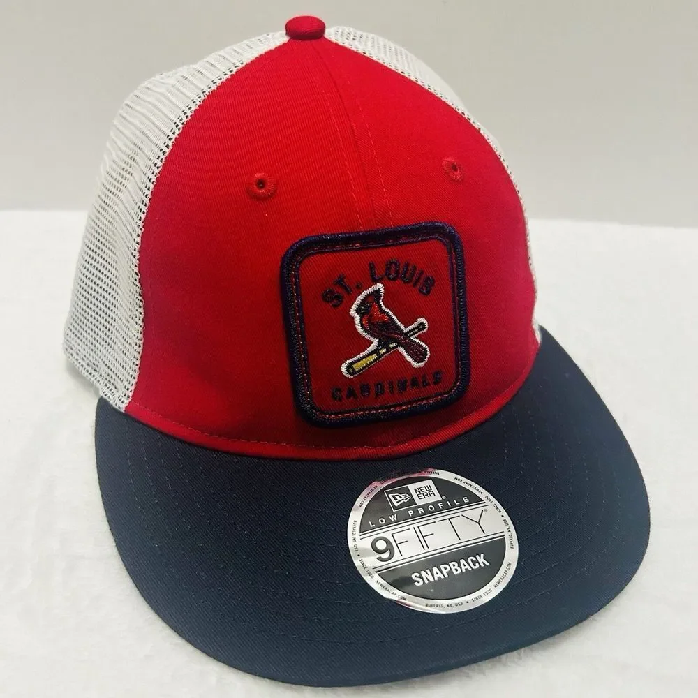 New Era St Louis Cardinals Squared Low 9FIFTY‎ Snapback Hat Adjustable Red